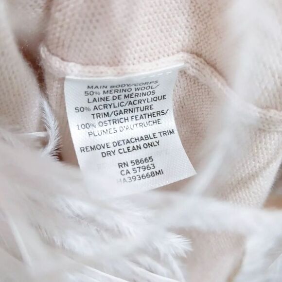 Halogen Womens Short Sleeve Ostrich Feather Fringe Hem Sweater - Size Small - Picture 9 of 9